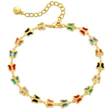18k Plated Butterfly Anklet Bracelet Cubic Zirconia Statement Animal Ankle Bracelets Gift for Women Girls
