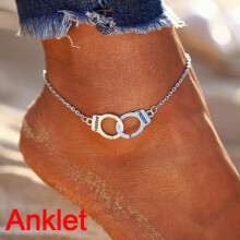 Love Handcuffs Beach Anklets For Women Foot Jewelry Freedom Letters Leg Bracelet Nice Gift For Girls