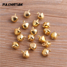 100 Pcs/Lot 6*8mm Christmas Bells Mix Colors Loose Beads Small Jingle Bells Christmas Decoration Gift