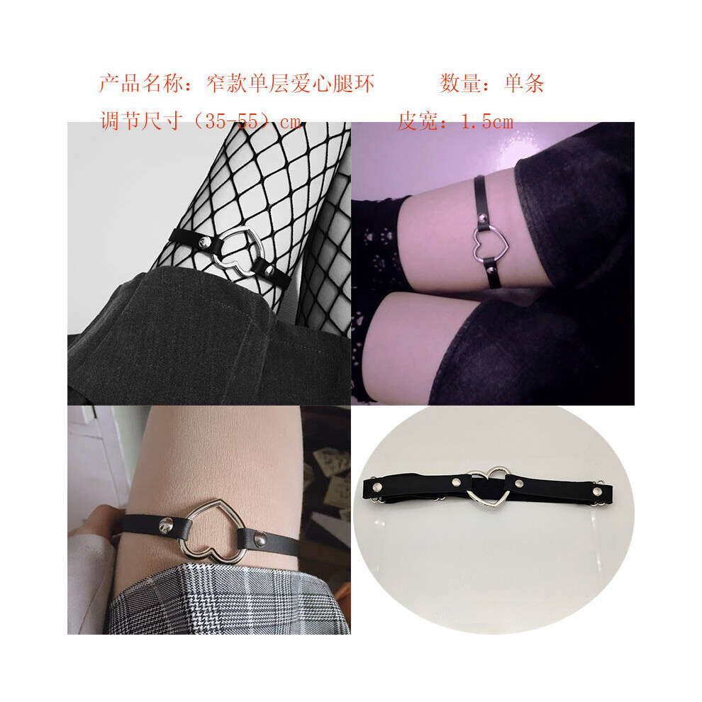Kitten head PU leather Leg chain Sexy Heart Punk love leg garter sock Harness round Adjustable Bondage Foot Anklet