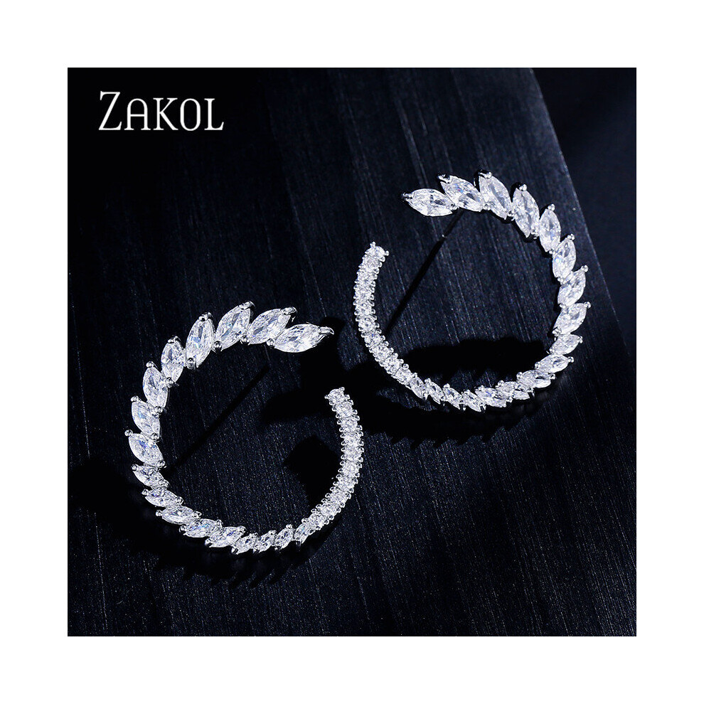 Marquise Crystal CZ Zirconia Stud Earrings Moon Shape Girl Party Dinner Dress Jewelry FSEP597-image-OPC-PBRF8CC-NEW