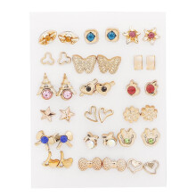 18/36 párov Mix Style Rhinestone Crystal Flower Stud náušnice Set pre ženy dievčatá šperky Brincos Oorbellen