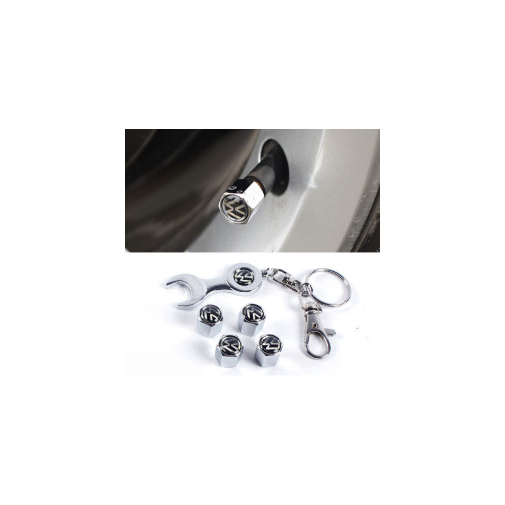 4 Caps +1 Wrench Keychain Vw Wheel Tire Valve Stem Caps 5701510941610
