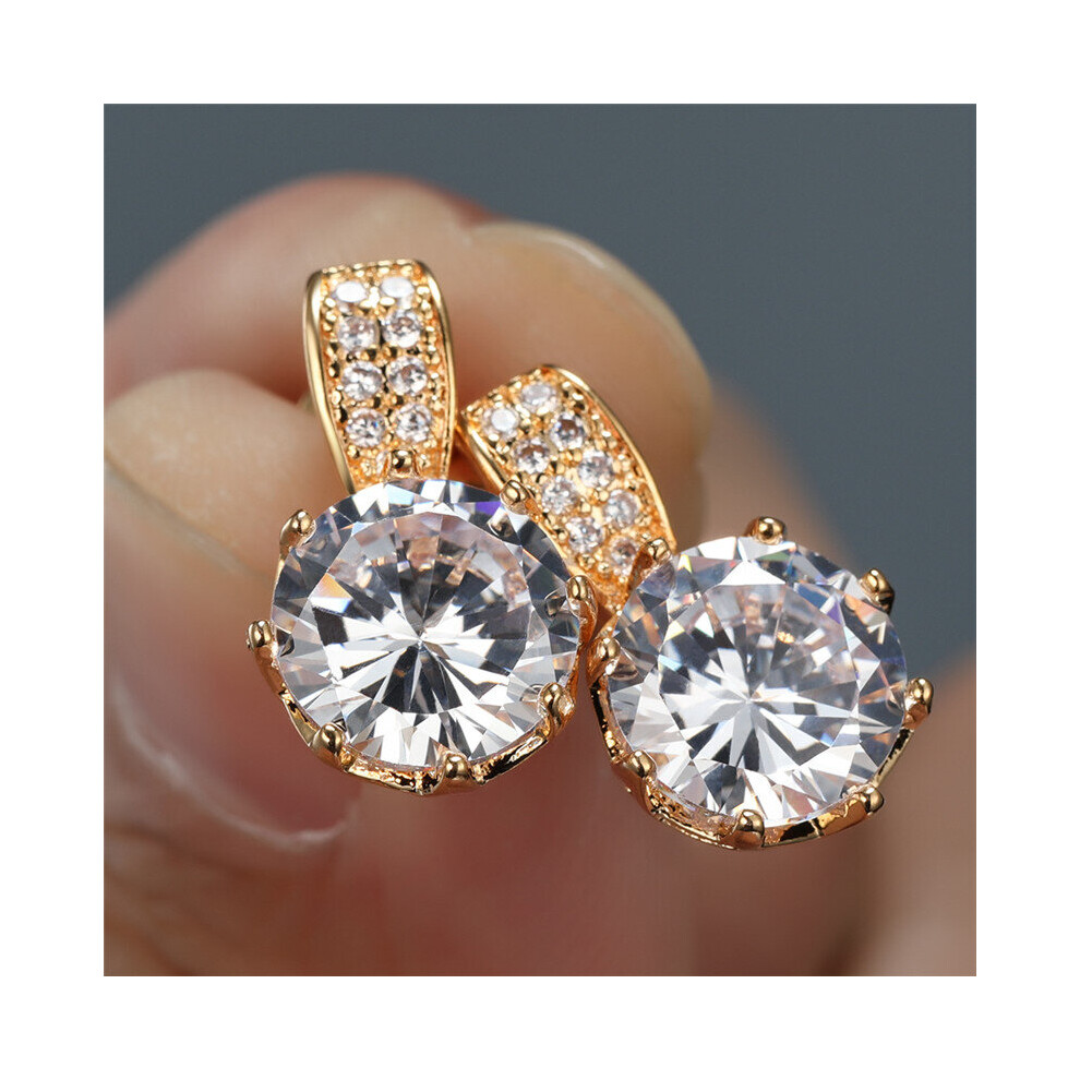 Rainbow Round Stone Wedding Earrings Female Purple Red Crystal Earrings Antique Silver Stud Earrings For Women-image-OPC-PBRFMMS-NEW