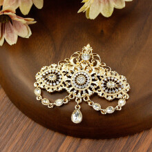 Sunspicems Colorful Crystal Brooch Pendant For Women Algeria Morocco Wedding Jewelry Caftan Brooch Pin Bridal Gift