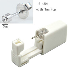 2Pcs Disposable No Pain Safe Sterile Ear Stud Piercing Unit Gun Kit Nose Stud Piercing Tool Easy Ear Piercer with CZ Gem 20g