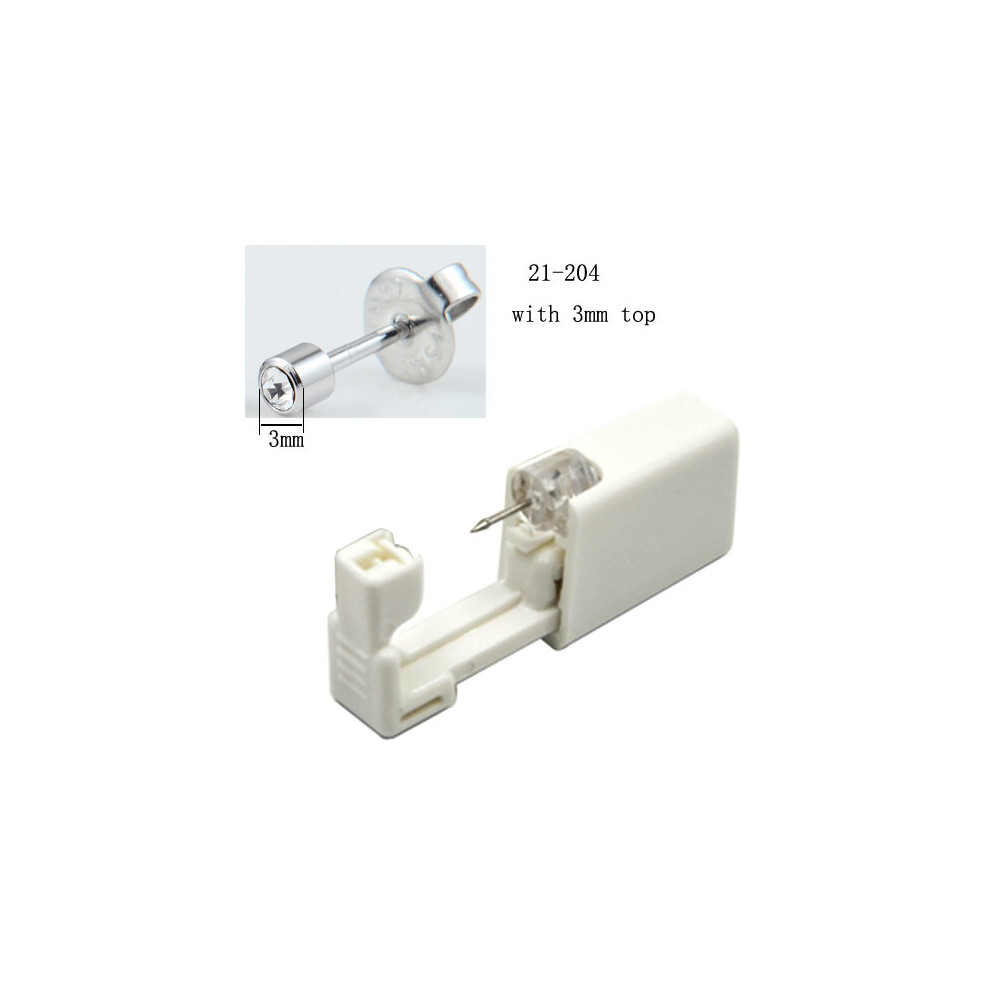 Multicoloured 2Pcs Disposable No Pain Safe Sterile Ear Stud Piercing Unit Gun Kit Nose Stud Piercing Tool Easy Ear Piercer With Cz Gem 20G