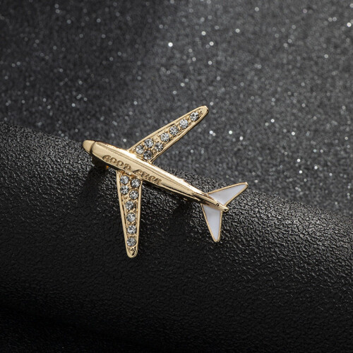 High grade Crystal Airplane Brooch Pin Rhinestone Aircraft Lapel Pins and Brooches Men s Suit Collar Needle Accessories on OnBuy