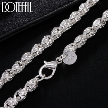 925 Sterling Silver Faucet Chain Necklace - 20/24 Inch, 5mm, Unisex Wedding & Engagement Jewelry