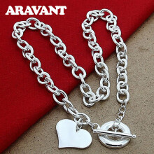 925 Silver Heart Pendants Necklaces For Women Wedding Silver Jewelry