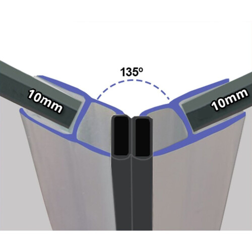 NES Home Clear 135 Magnetic Shower Enclosure Seal 10mm x 2000mm 1