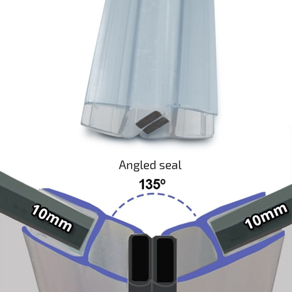 Clear 135 Magnetic Shower Enclosure Seal 10mm x 2000mm