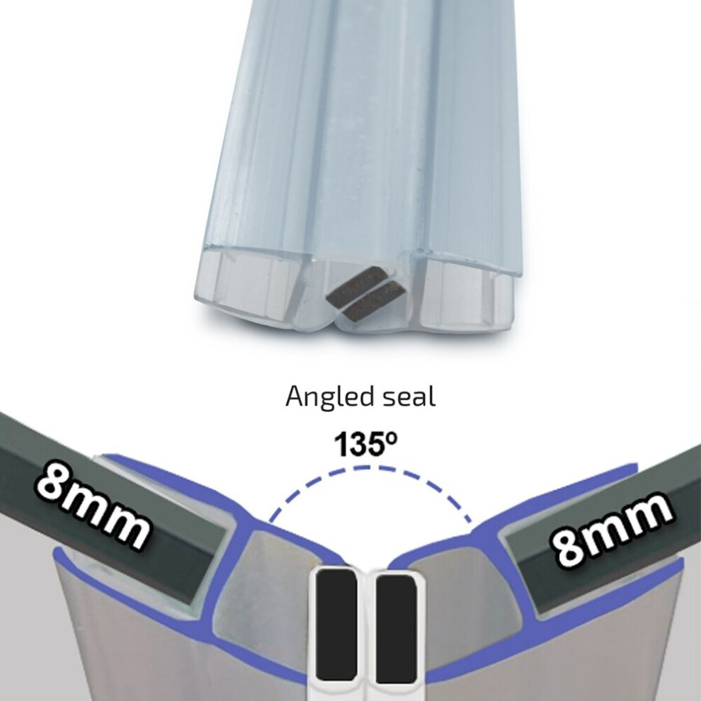 Clear 135 Magnetic Shower Enclosure Seal 8mm x 2000mm