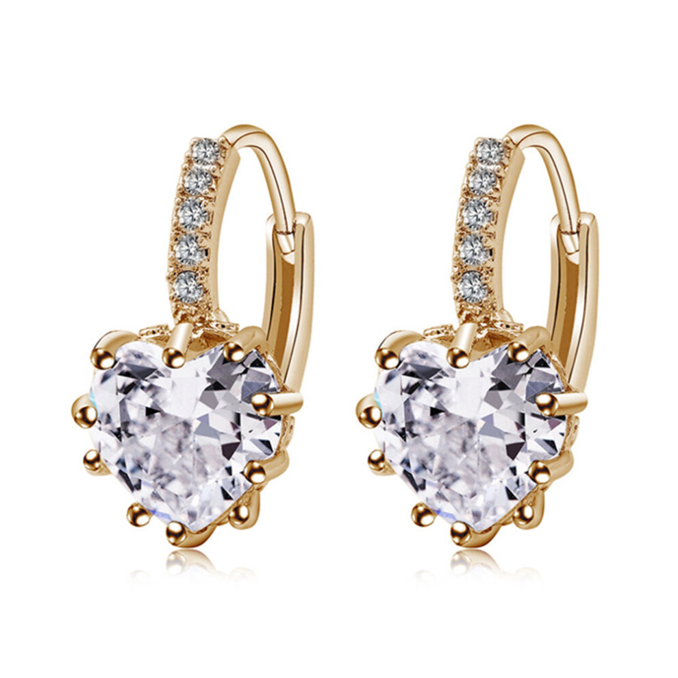 (??????????) Peach Heart Zircon Earings