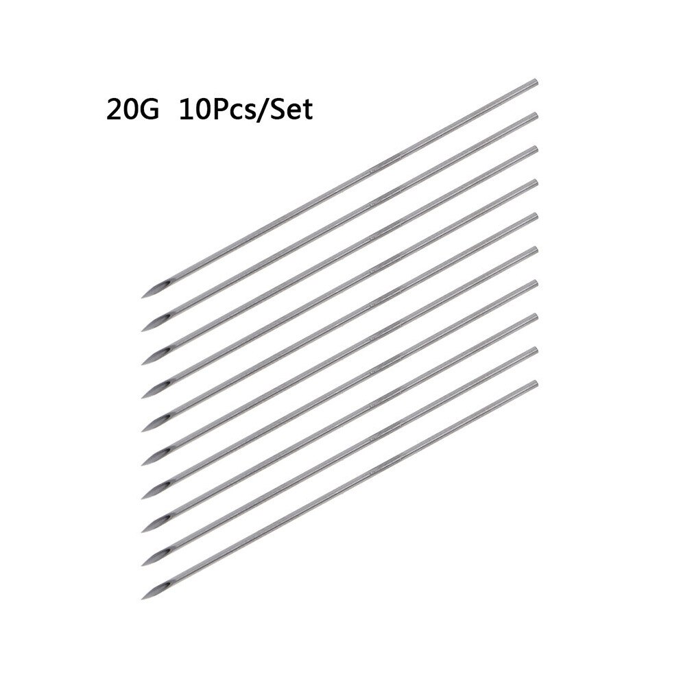 Multicoloured 10Pcs/Set Disposable Tattoo 12G/14G/16G/18G/20G Piercing Needles For Navel Nipple Ear Nose Lip Tattoo Piercing Needles Kit Tool