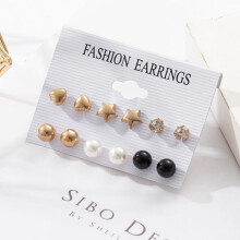 Bohemian Colorful Acrylic Drop Earrings Set For Women Butterfly Pearl Earrings Set of Earrings Party Jewelry