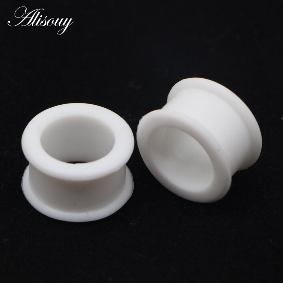 (Chocolate Color) 2pcs 3mm-76mm Hollow Big Size Silicone Flexible Double Flared Flesh Ear Tunnel Plugs Gauge Expander Stretchers-image-OPC-PBRFYNW-NEW