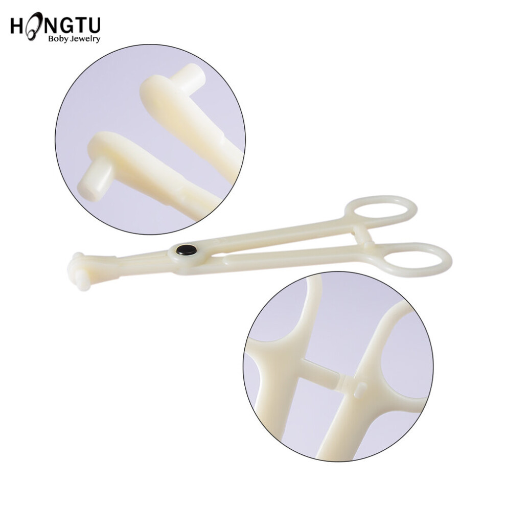 Multicoloured 1Pc Profession Acrylic Disposable Body Piercing Plier Plastic Clamp Body Ear Lip Navel Nose Tongue Eyebrow Piercing Forcep Tool
