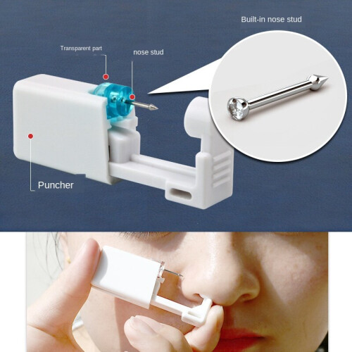 1 Unit Disposable Safe Sterile Piercing Unit For Gem Nose Studs Piercing Gun Piercer Tool Machine Kit Earring Stud Body