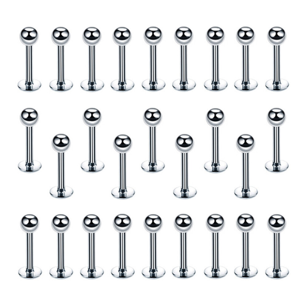 (Black) 100/150/200 Pcs A Lot 16G Surgical Steel Labret Ring Lip Piercing Ear Cartilage Lip Earrings Ombligo Ear Piercing Body Jewelry-image-OPC-PBRG27T-NEW