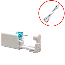 (Green) 1/2/4 Pcs Disposable Safe Sterile Piercing Unit For Nose Studs Piercing Gun Piercer Tool Machine Kit Body Jewelry
