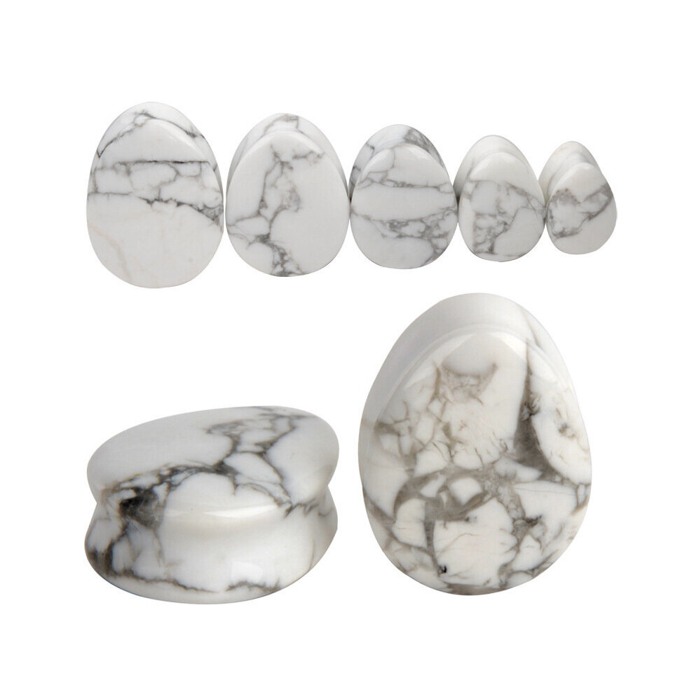 (Yellow) 2pcs Stone Teardrop Ear Plugs Tunnel Piercings Plugs Earring Gauges Ear Expanders Stretcher Plug Ear Body Piercings Ring-image-OPC-PBRG2WK-NEW