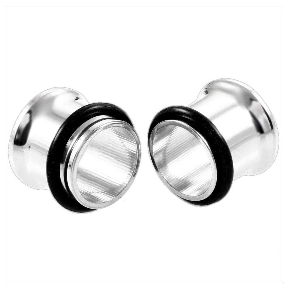 (Silver) 2Pcs/lot Surgical Steel Ear Plugs Gauges Earrings for Women Men Ear Plug Flesh Tunnel Piercing Expander Ear Stretcher Jewelry-image-OPC-PBRG5QH-NEW
