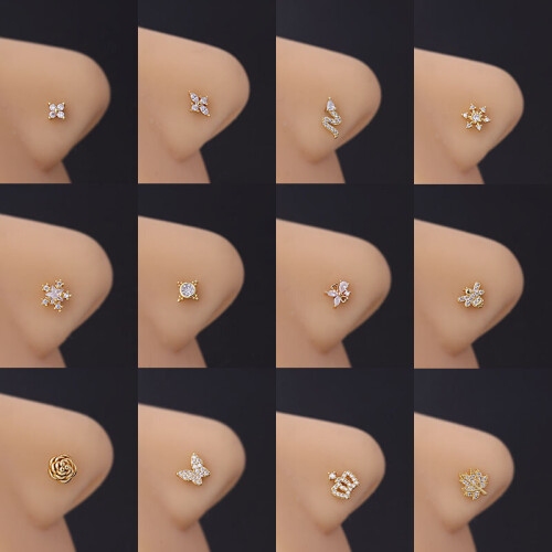 Buy ELOISH 92.5 Sterling Silver Nose Pin for Women. 92.5% Pure Silver Small  Nose Pin for Girls Online at Best Prices in India - JioMart.