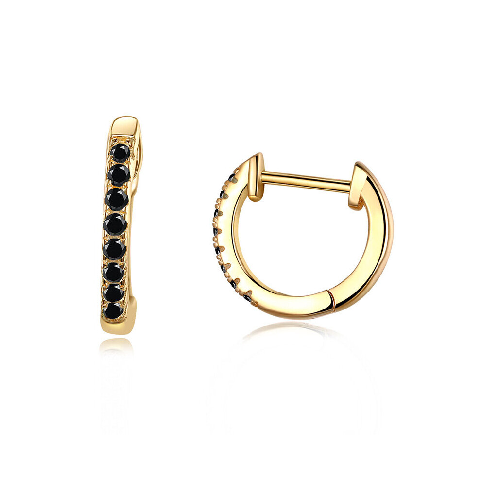 Bamoer 14K Plated 925 Sterling Silver Cuff Earrings with Cubic Zircon, 10 Colors Huggie Stud for Women Girl SCE498-image-OPC-PBRG65D-NEW