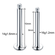 (Clear) 100pcs/lot 16G 14G Steel Screw Balls Spike Accessories For Lip Nipple Eyebrow Piercings Tongue Labret Bar Replacement Piercing