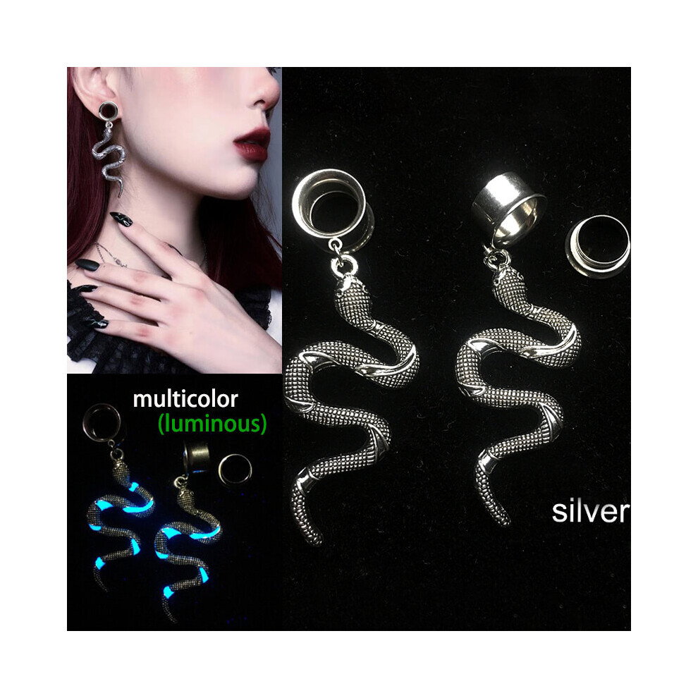 (Gray) Hyperbole Snake Pendant Ear Tunnels Plugs Reamer Punk Earrings Body Jewelry Gauges for Ear Piercings Stretcher expansores oreja-image-OPC-PBRG6KD-NEW