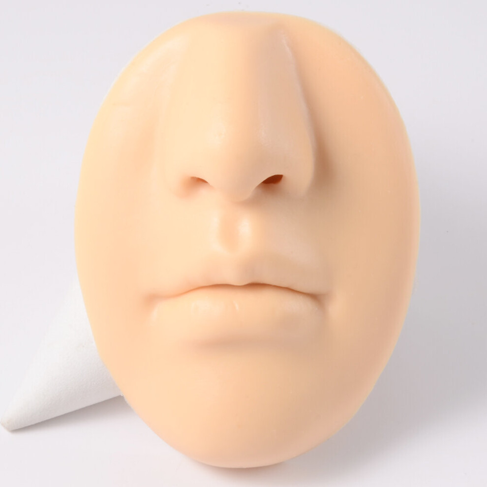 Multicoloured 1Pc Silicone Face Model Tattoo Puncture Practice Simulation Human Nose Mouth Body Part Display Nose Piercing Jewelry