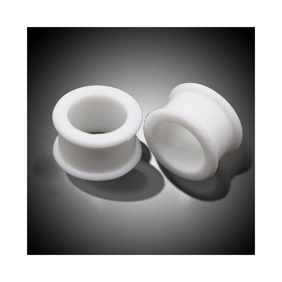 (Sky blue) 3-38mm Big Size Hollow Silicone Flexible Double Flared Flesh Ear Tunnel Plugs Phimosis Stretcher Rings Gauge Expander Stretchers
