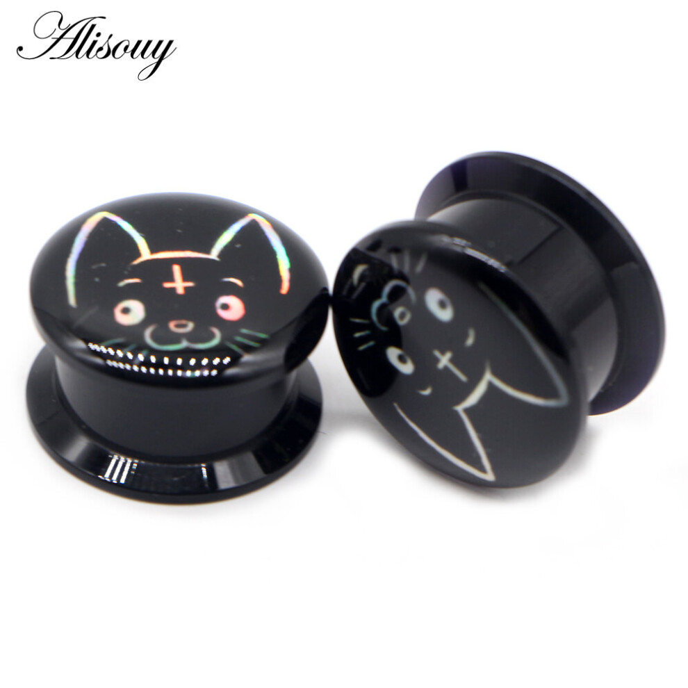 (Lemon Yellow) 2pc Acrylic Screw Punk Ear Gauges Plugs Ear Expanders Double Flared Ear Stretcher Ear Tunnel Piercing Body Jewelry-image-OPC-PBRG7RV-NEW