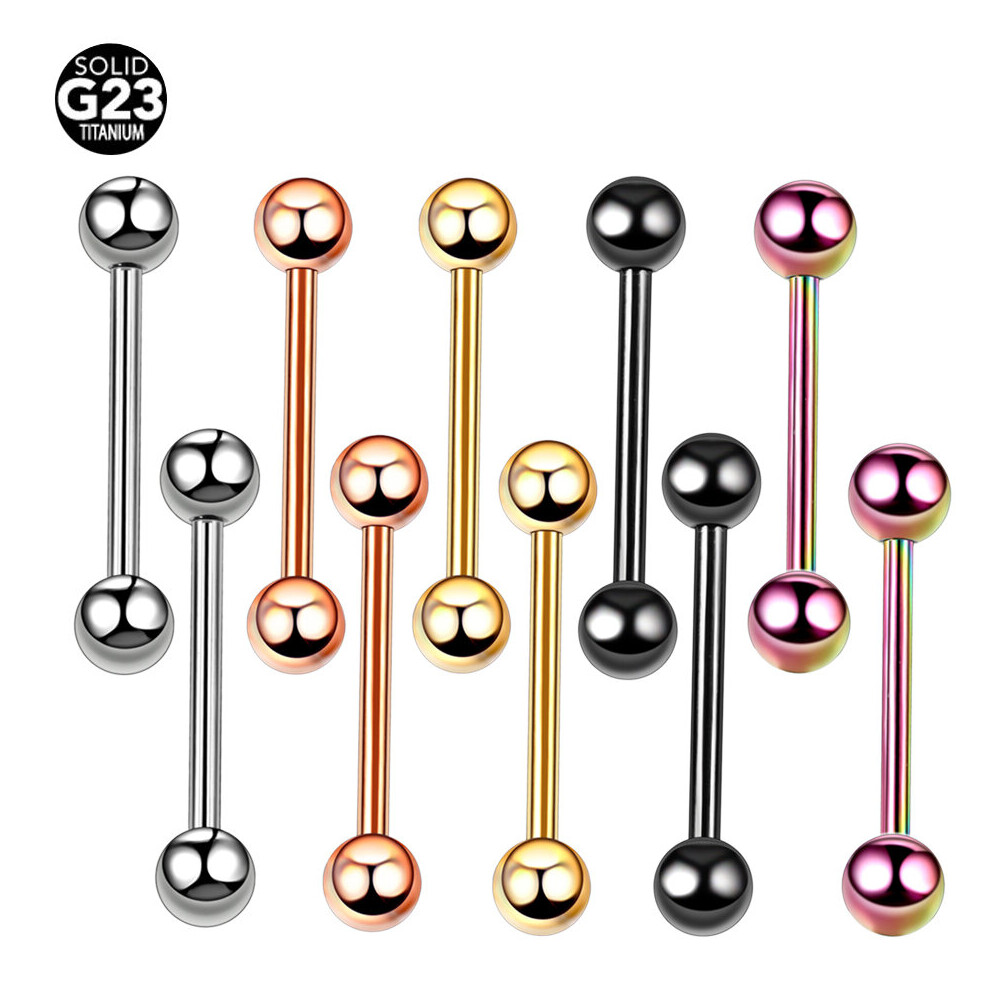 (Red) 1PC G23 Titanium Tongue Piercings 14G Anodized Titanium Nipple Barbell Piercings Mamilo Piercing Langue Rings Bars Body Jewelry-image-OPC-PBRG7SN-NEW