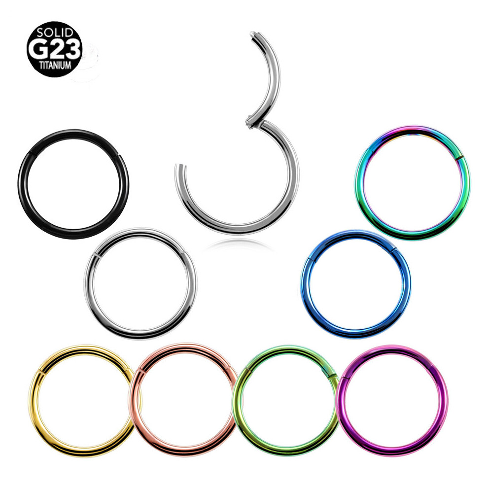 (Orange) 1PC G23 Titanium Septum Clicker Segment Hinged Rings Labret Lip Nose Earrings Piercing 16G 14G Body Jewelry-image-OPC-PBRG8F5-NEW