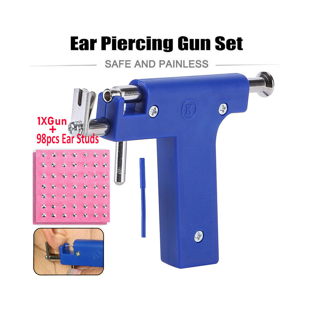 Multicoloured Professional Ear Piercing Gun Tool Set 98Pcs Ear Studs Steel Ear Nose Navel Body Piercing Gun Unit Tool Kit Safety Pierce Tools
