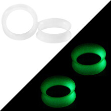 (Black) 2Pcs Glow In The Dark Silicone Ear Plugs And Tunnels Piercing Expander Piercing Tunnel Ear Tunnels Stretchers Plug Ear Gauges