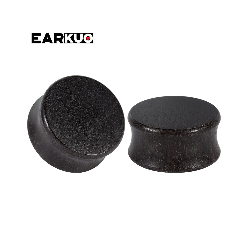 (brown) EARKUO Hollow Flat Wood Ear Plugs And Tunnels Expanders Body Piercing Jewelry Earring Gauges Stretchers 2PCS-image-OPC-PBRG82B-NEW