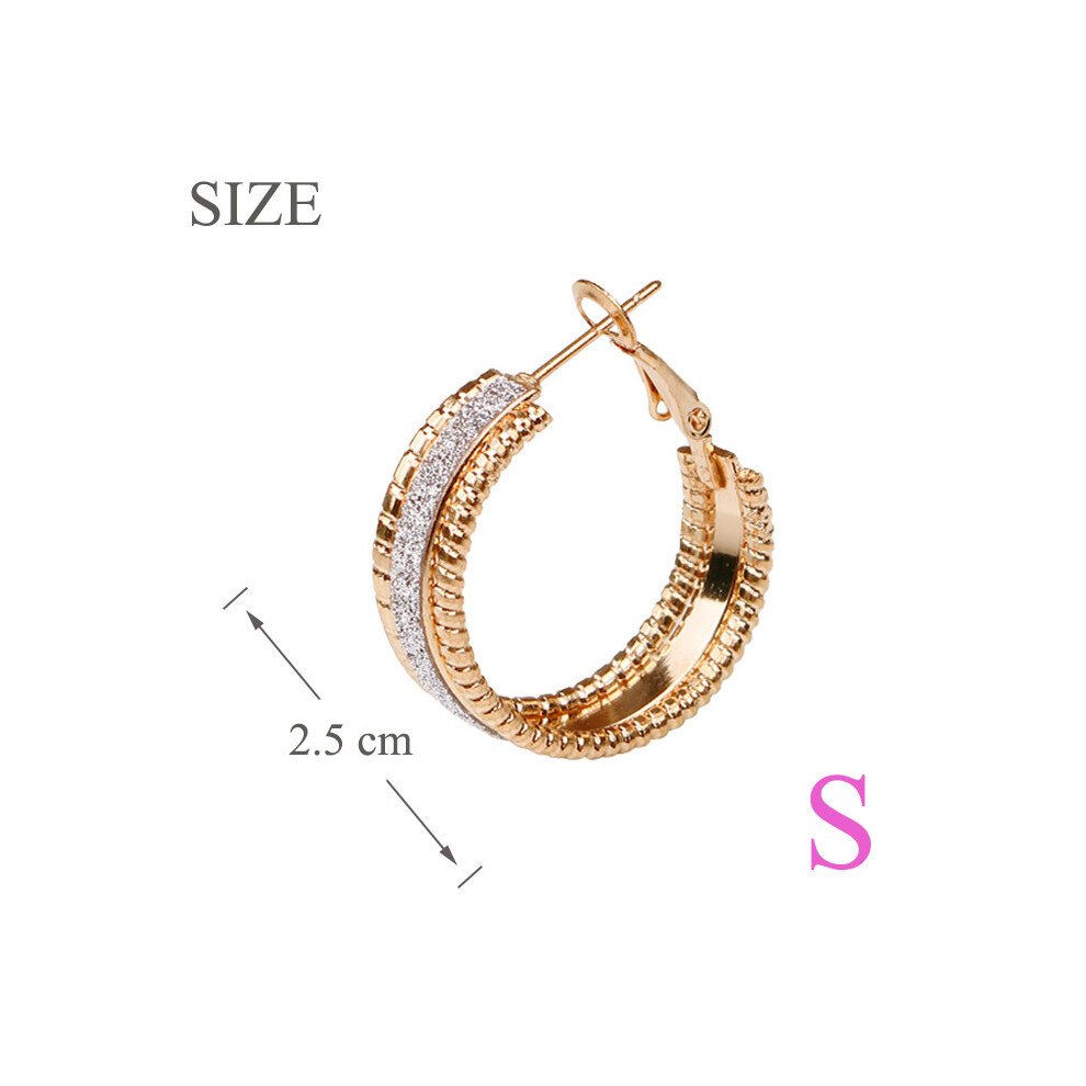 Small hoop Earrings for women round 25mm Shining Jewelry Womens Ear Accessories-image-OPC-PBRGBPM-NEW