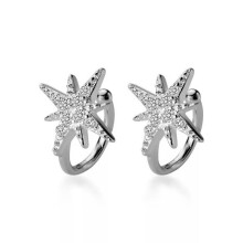 925 Sterling Silver Ear Cuff For Women Charming Zircon Clip On Earrings earcuff Without Piercing star Earrings Jewelry