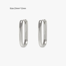 Silver Hoop Earrings for Women Piercing U Shaped Earrings Jewelry