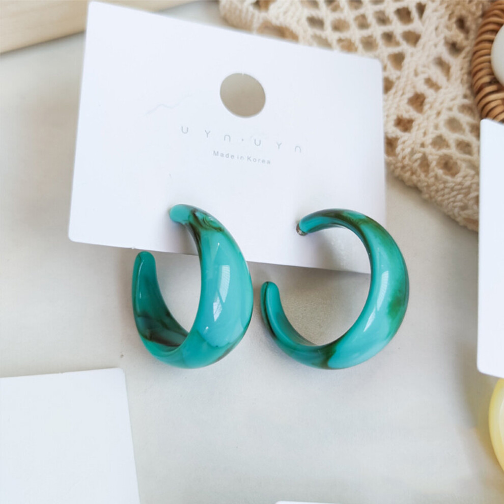 Large C-shaped Transparent Acrylic Earrings Geometric Hoop Earrings For Women Girls Jewelry-image-OPC-PBRGDVD-NEW