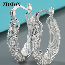 925 Sterling Silver Hoop Earring For Women Jewelry Accessory