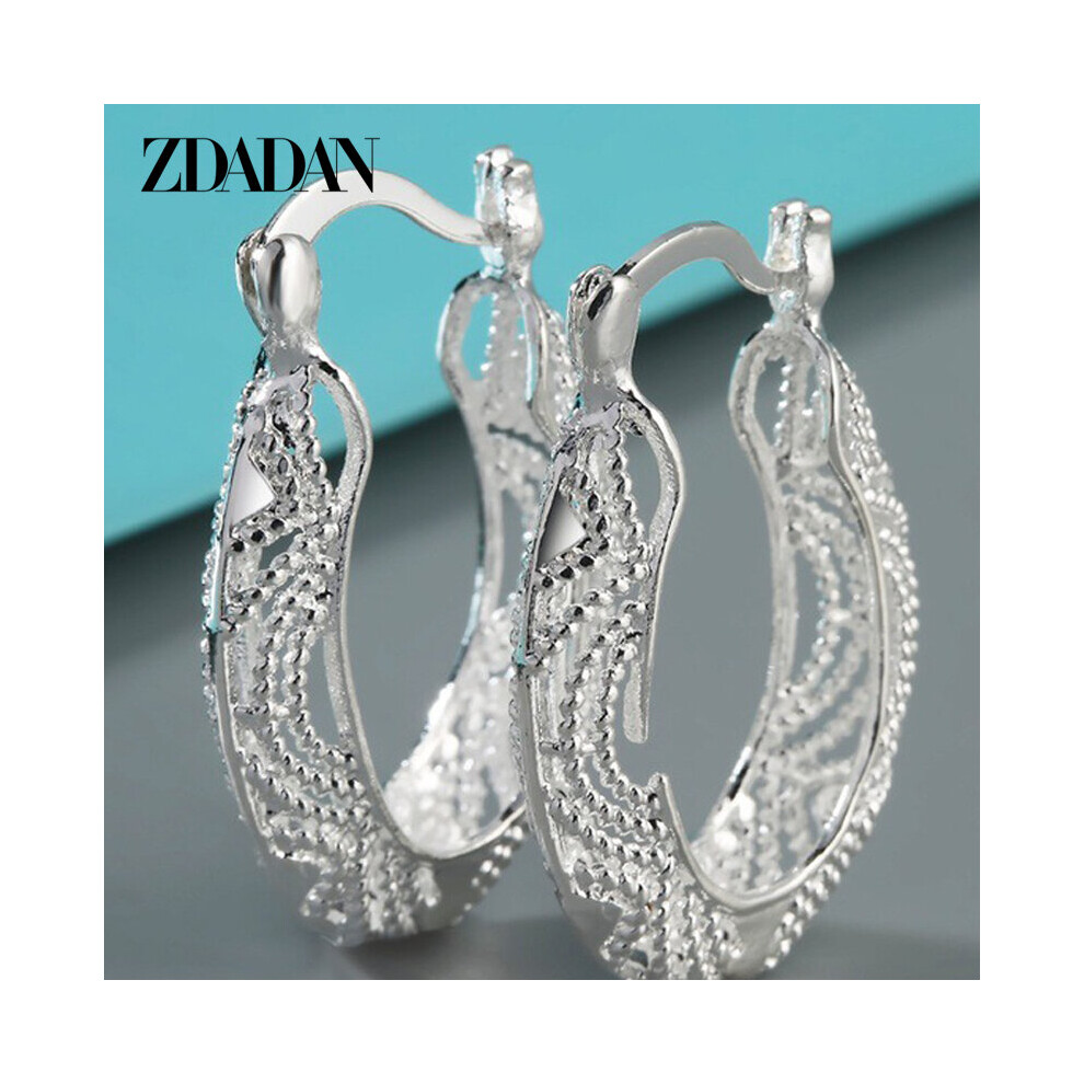 925 Sterling Silver Hoop Earring For Women Jewelry Accessory Multicoloured