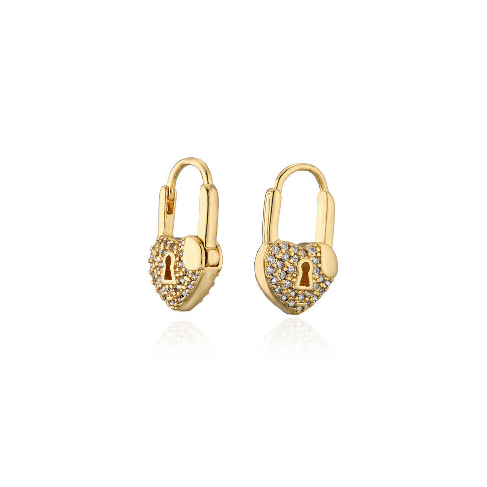 Bohemian Heart Lock Hoop Earrings For Women Female Party Jewelry Femme Brinco