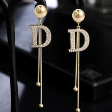 Vintage Glossy Arc Bar Long Thread Tassel Drop Earrings for Women Jewelry Hanging Pendientes