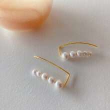 Irregular Pearl Climber Crawler Clip on Earrings For Women Charms Bead Pearls Earcuff With Piercing Jewelry
