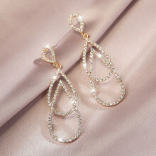 Water Drop Hanging Earrings Pearl Earrings for Women Hollow Geometric Statement Drop Earrings pendientes