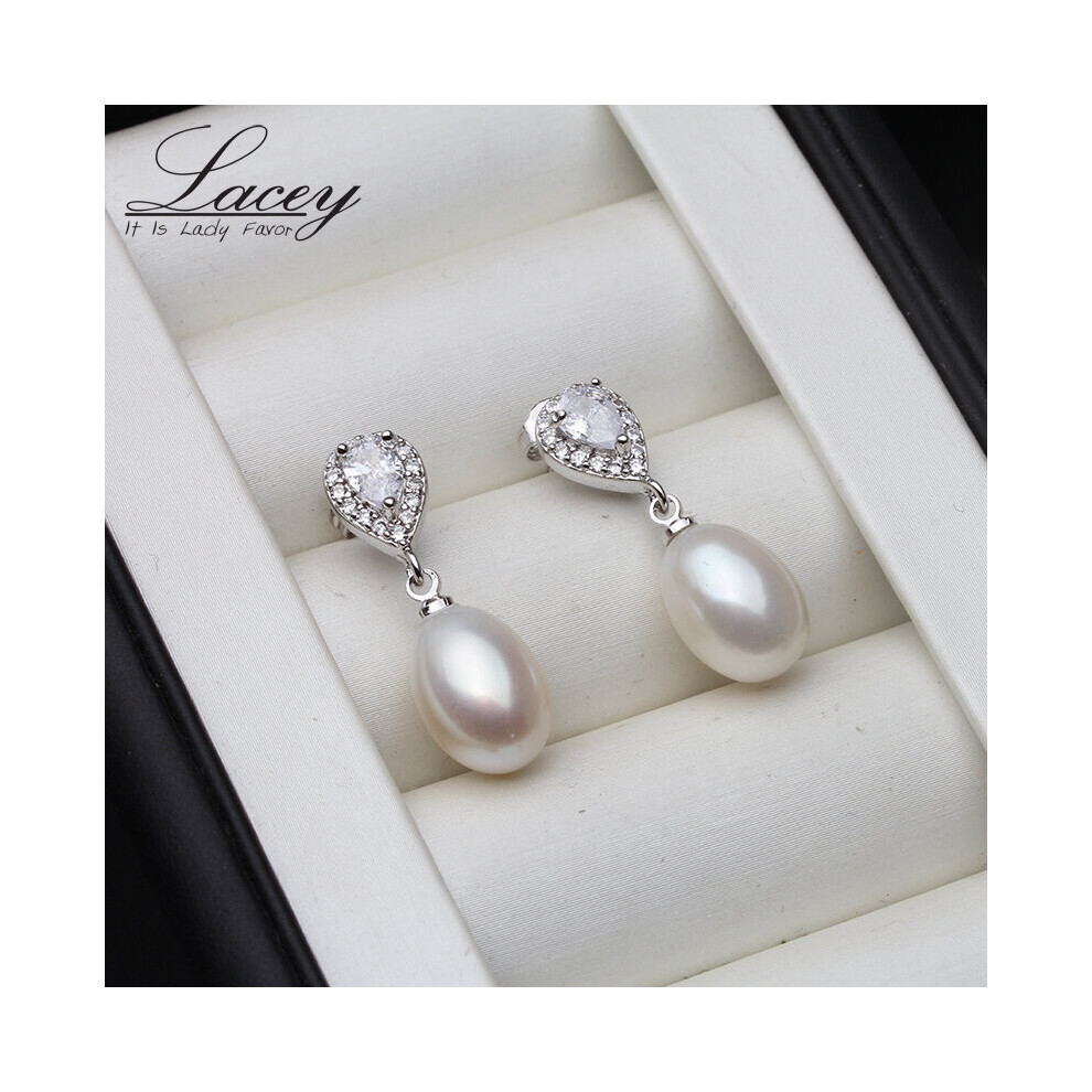 Freshwater Pearl Earrings Drop Earrings For Women,925 Silver Natural Pearl Earrings Wedding Jewelry White